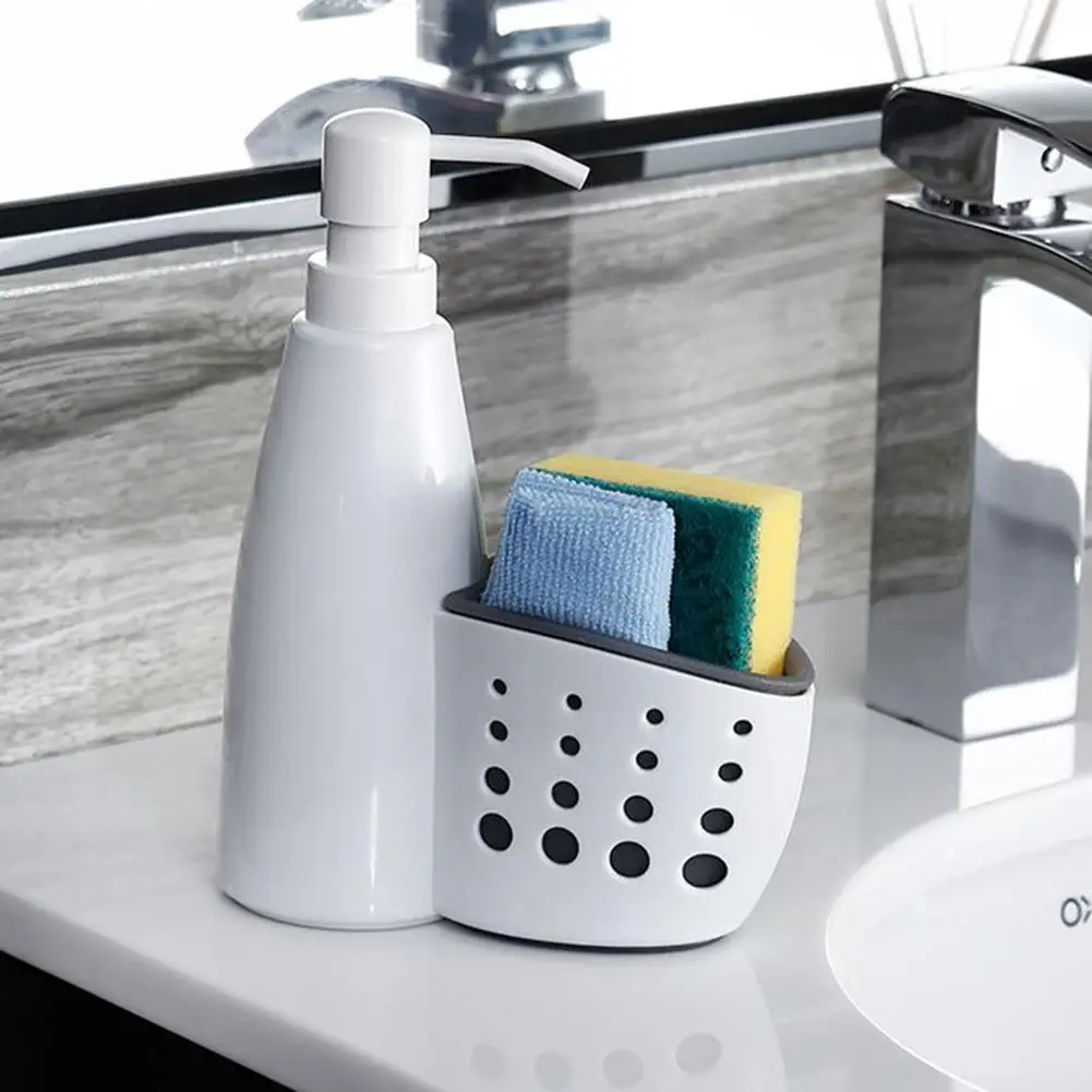 

HOT SALES！！！New Arrival 2 in 1 Refillable Liquid Detergent Bottle Dispenser Storage Box Sponge Holder Wholesale Dropshipping