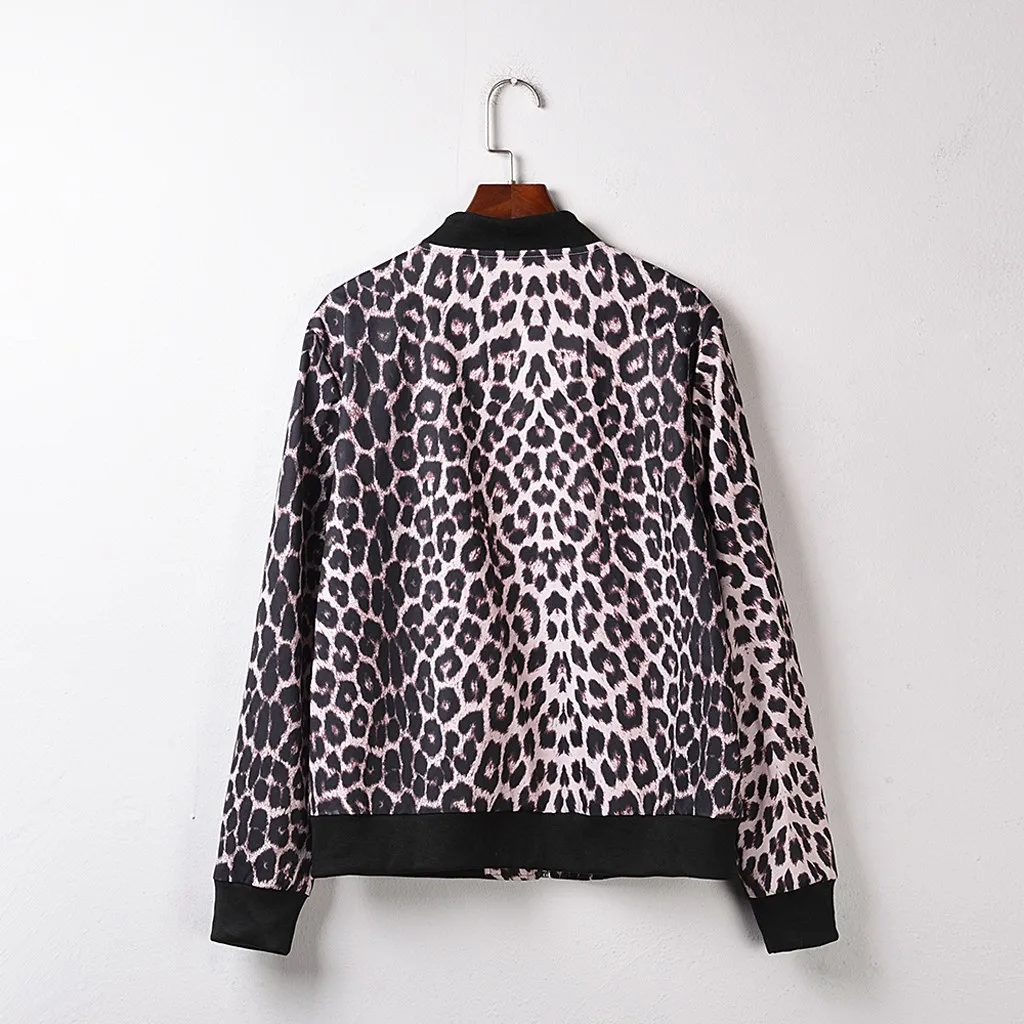 Сексуальные леопардовые повседневные куртки для женщин весенне-осенняя Базовая