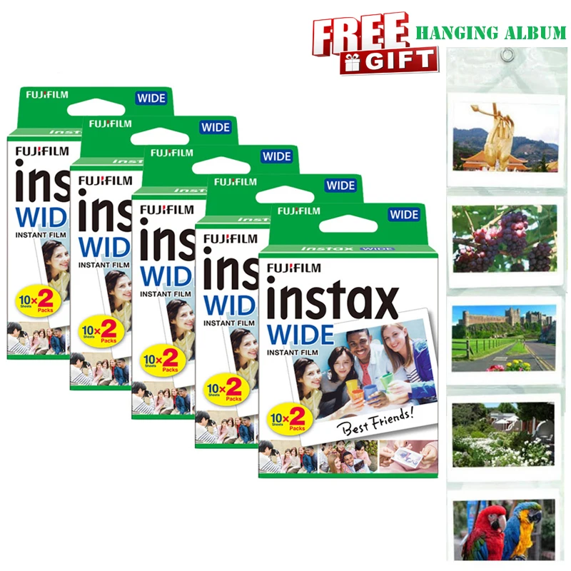 10-50 листов для Fujifilm Instax WIDE Film Фотобумага монохромный для цифровой фотокамеры Fuji Instax WIDE 210 200 300 100 500AF пленка глянцевая фотобумага для Камера