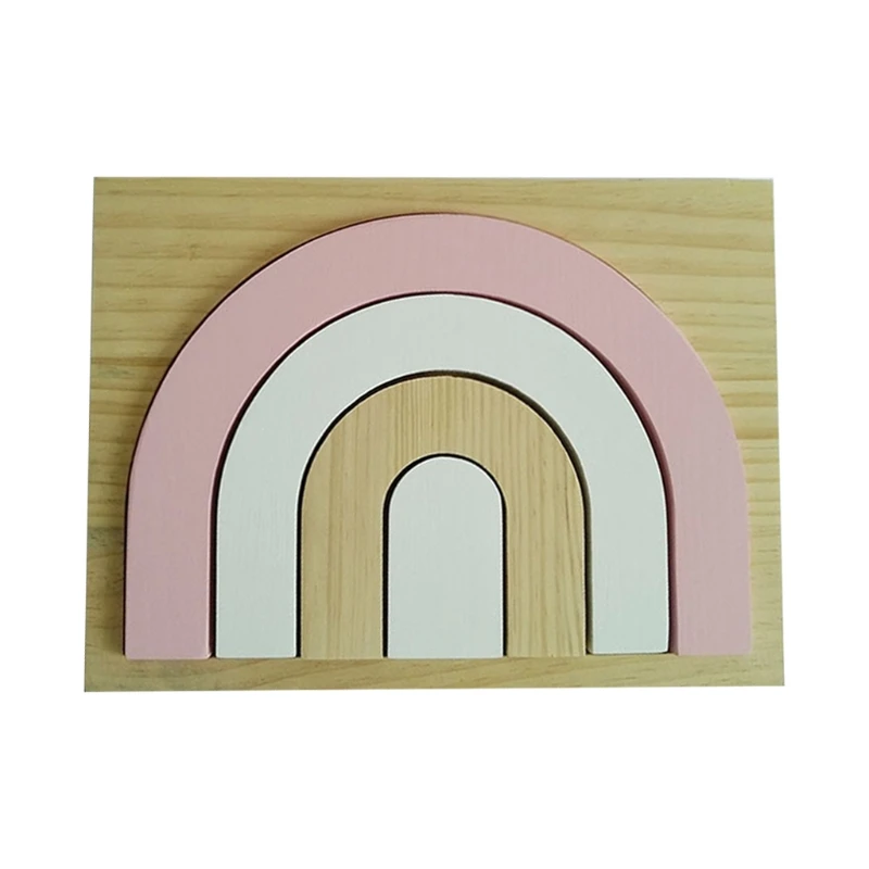 

Kids Education Toys Gift Baby Children Wood Rainbow Stacking Game Building Block A2UB