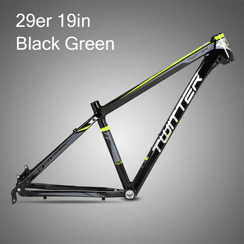 29erBlack Green-19in Твиттер 3900XC рама горный велосипед 15,5 17 19 дюймов горный велосипед Алюминиевый велосипед рамы для колес Размер 29er велосипедная Рама набор - Цвет: 29erBlack Green-19in