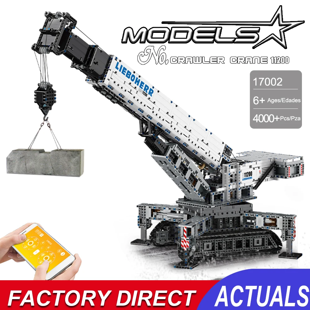 Радиоуправляемый кран конструктор Mould King 17002 Moc Ltm11200 Mk Ii грузовик подъемник на