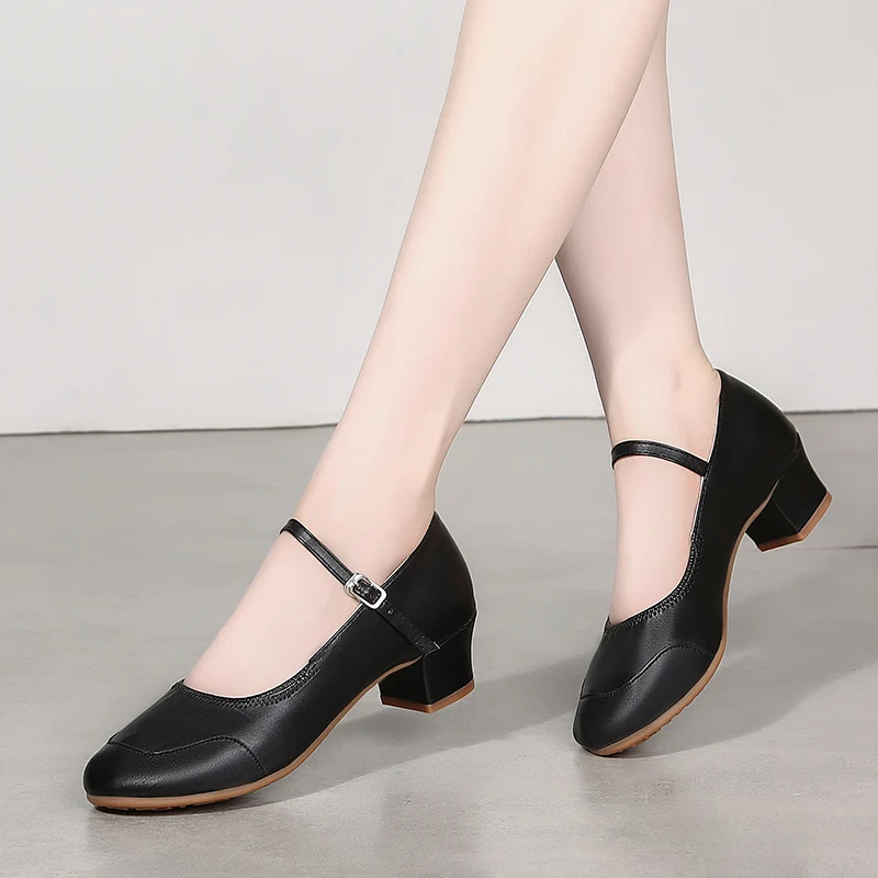 Latin Dance Shoes Women's Soft Double Reinforcement Heel For Beginner Professional Dancing Buckle HROYL | Спорт и развлечения