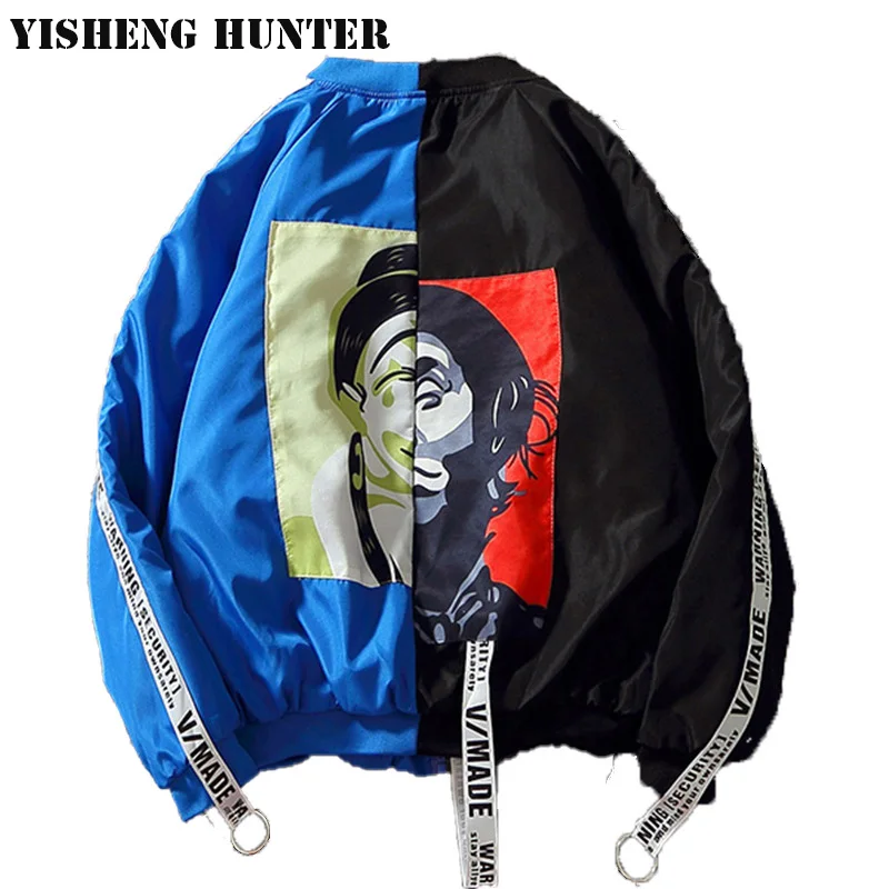 Blue black Повседневные куртки для женщин, новая женская куртка, модная дизайнерская тонкая ветровка на молнии с нашивками для девочек, верхняя одежда для женщин, бейсбольное Женское пальто - Цвет: Blue black