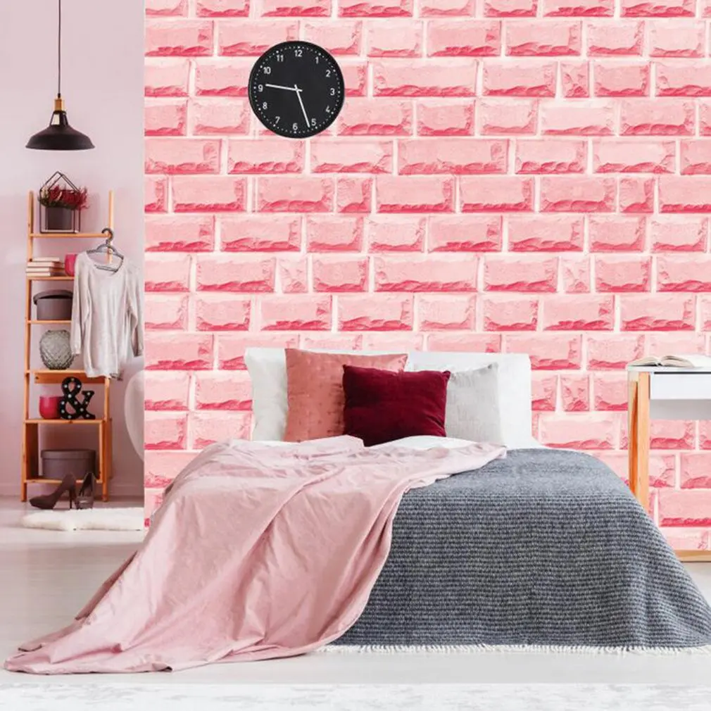 

Home Decor 3D PVC Wood Grain Wall Stickers Paper Brick Stone wallpaper Rustic Effect Self-adhesive Home Decor Sticker Room