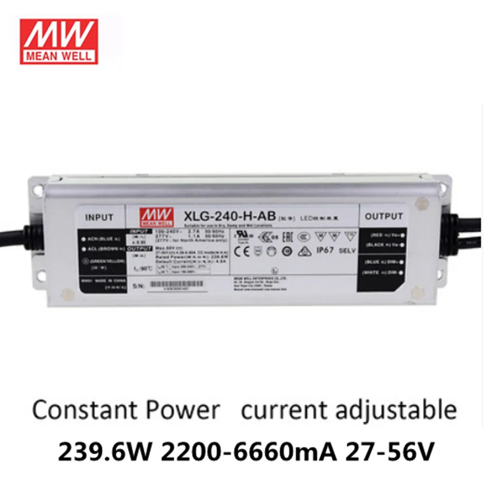 MEAN WELL XLG-240-H-AB 240W 4900mA 27-56V คงที่ LED Driver Meanwell Switching Power Supply สำหรับ2pcs QB288 Board LM301H