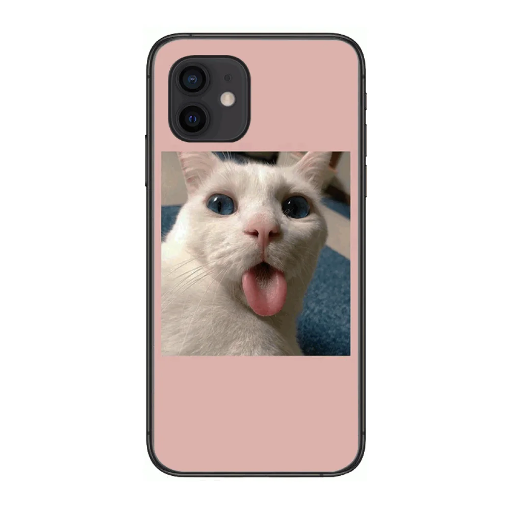 

Cat Cute Girl Style Phone Case cover For iphone 12 pro max 11 8 7 6 s XR PLUS X XS SE 2020 mini black cell shell