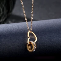 classic design famous brand roman numerals pendant necklace for woman heart pendant luxury party jewelry female