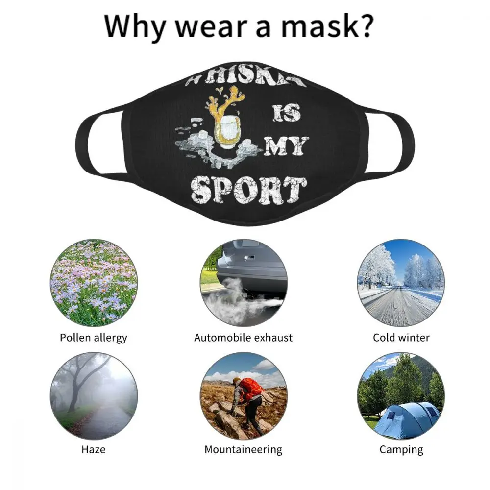 Whiskey Is My Sport многоразовая маска для лица виски алкогольный напиток Пылезащитная