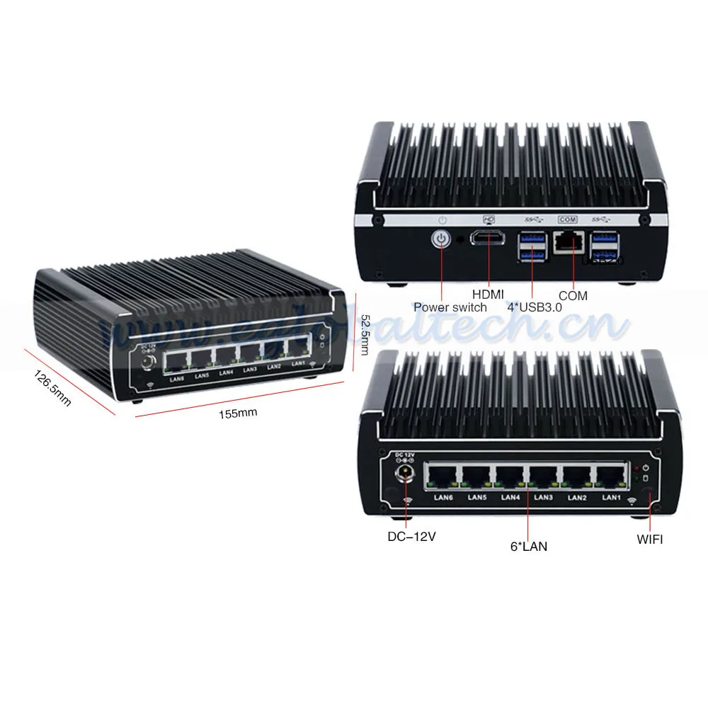 Мини ПК Pfsense 6 * Intel 1000M LAN Core i3 7100U I5 7200U Celeron 3855U|Мини ПК| |