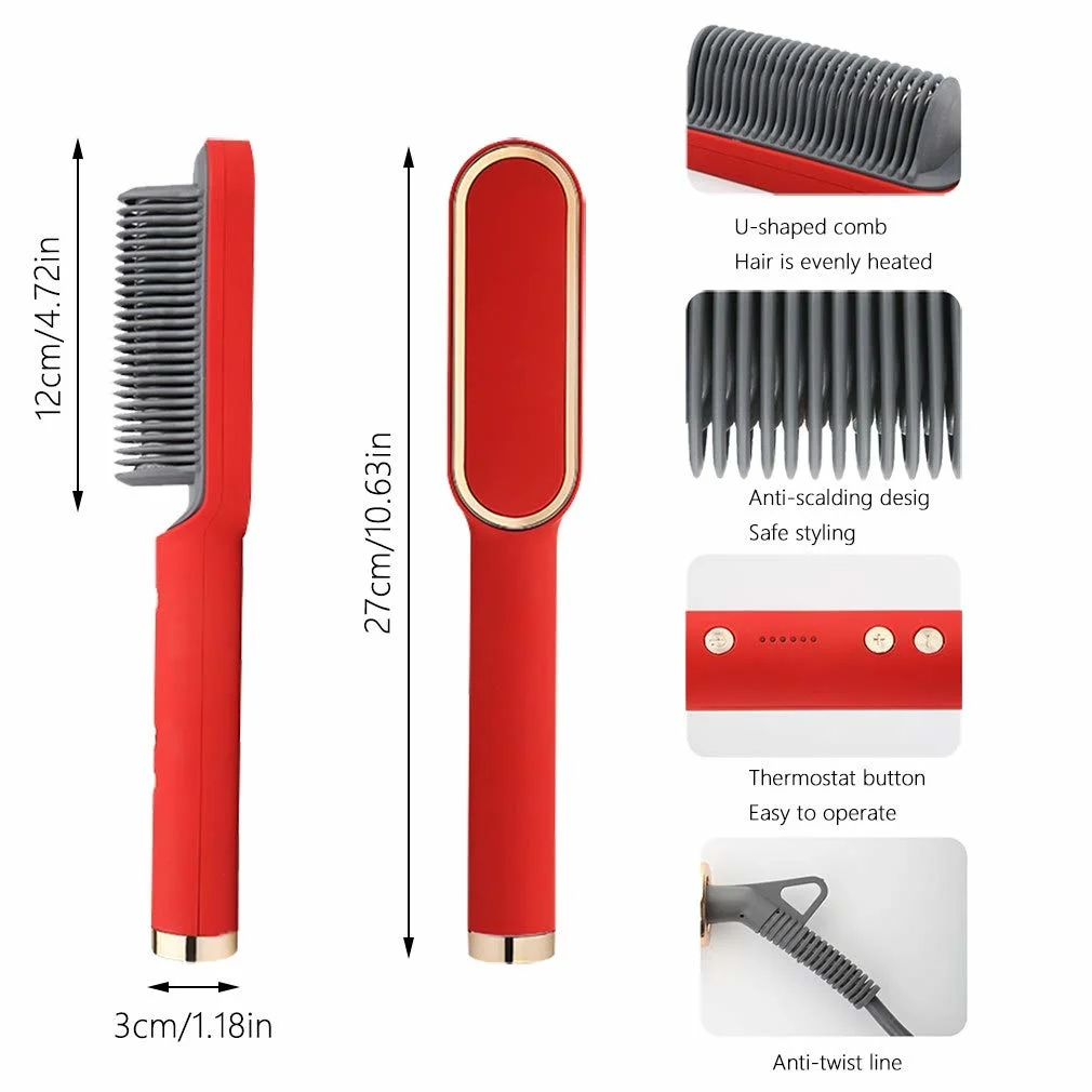 

Professional Hair Straightener Tourmaline Ceramic Hair Curler Brush Hair Comb Straighteners Curling Hair Iron Hair Styler Tool