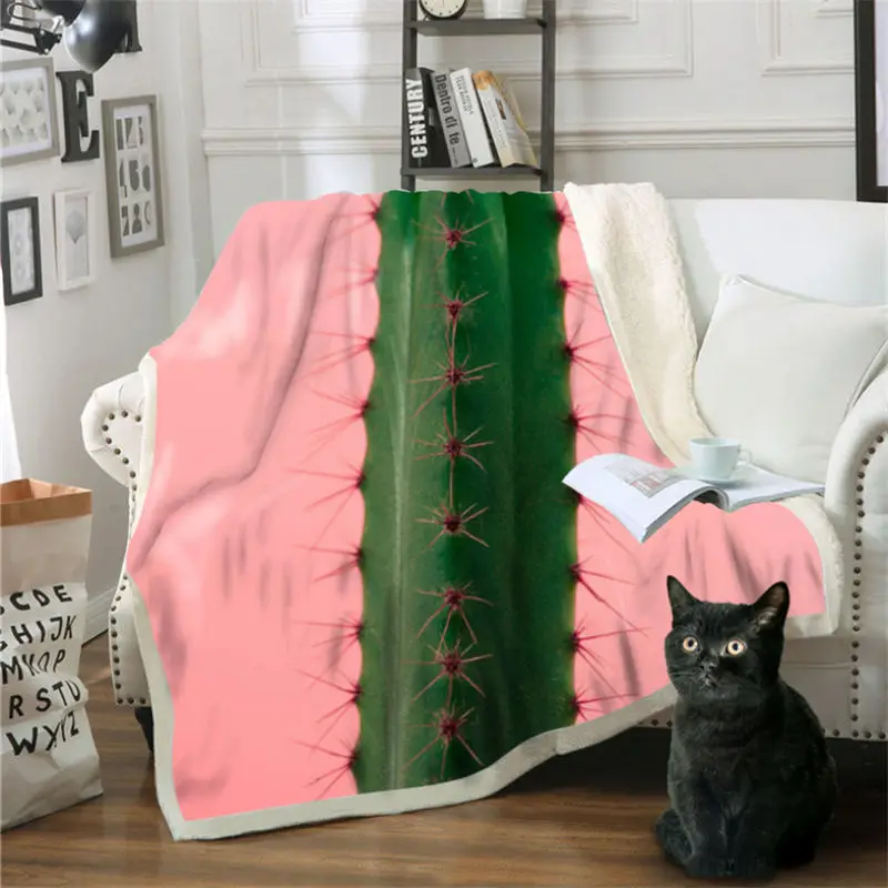 Мультяшное одеяло рождественские украшения для дома с рисунком кактуса