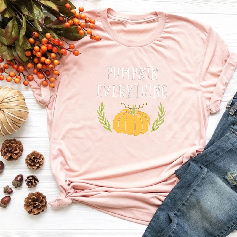 

Pumpkin Everything Graphic Tees Women Pumpkin Pattern Halloween Shirts Women 2018 Casual Cartoon Tee Harajuku New Top