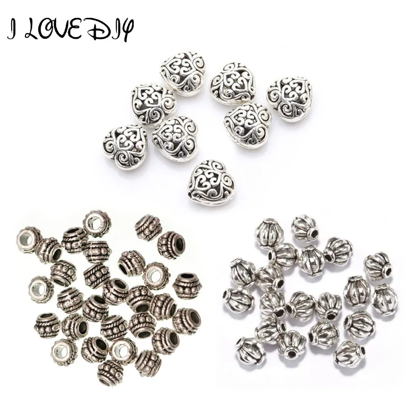 Оптовая продажа с серебряным покрытием Шарм свободные сферы бусина круглой