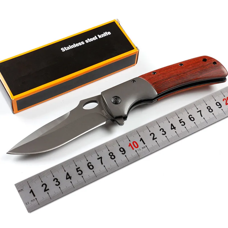 

Portable Folding Knife 3Cr13 Blade Rosewood Handle Tactical Knife Camping Survival Knife Gifts Box