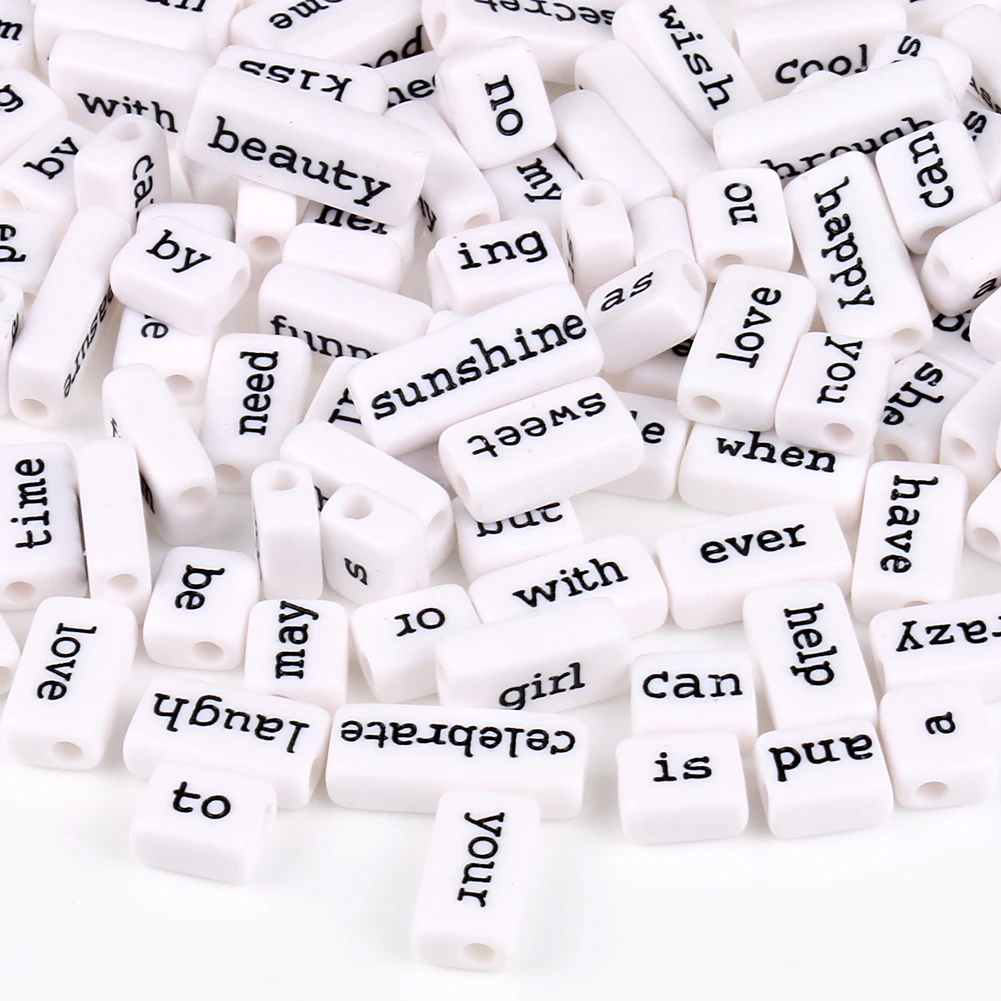 Mixed Letter Acrylic Beads, 20pcs Word Spacer Beads for Jewelry Making, DIY Charms and Bracelet Accessories image 3