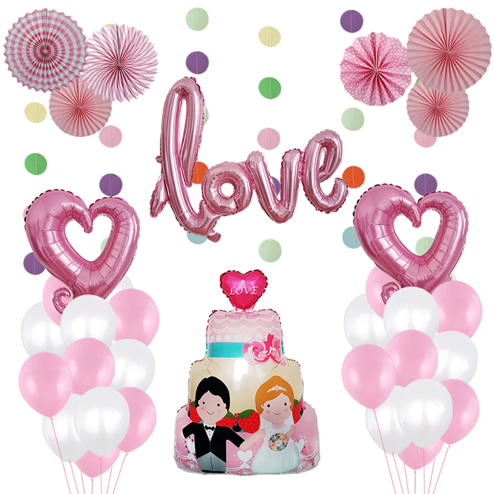 1 комплект Творческий любовь торт Алюминий Фольга воздушные шары смешной