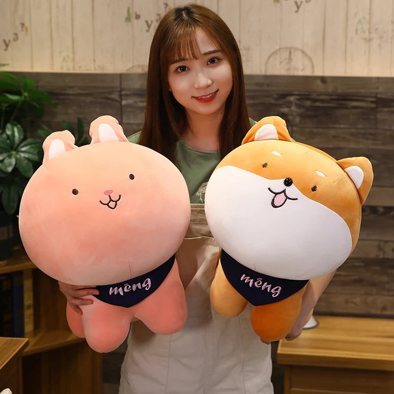 

New Nice Cute Shiba Inu Dog Rabbit Dinosaur Cat Plush Toy Stuffed Soft Animal Fat Chai Pillow Birthday Christmas Gift For Kids