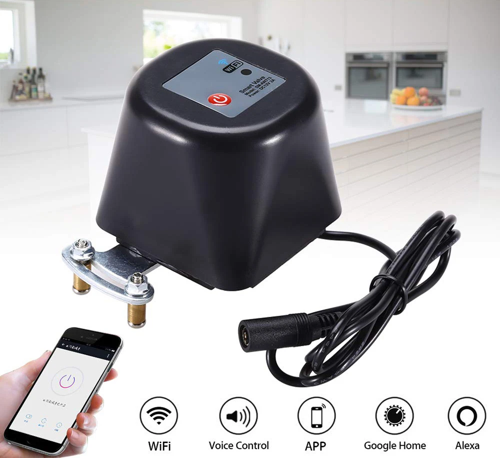 

WiFi Smart Gas/Water Valve Tuya Valve Smart Home Automation Control Valve for Gas Works with Alexa and Google Assistant