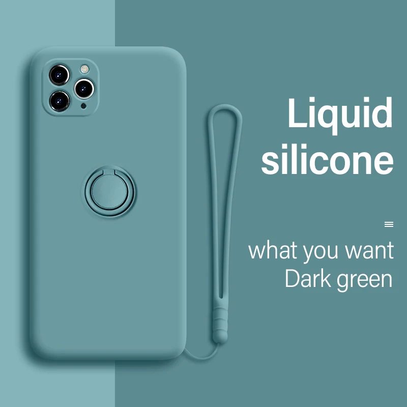 

Ultra-thin Liquid Silicone Magnetic Holder Phone Case For iPhone 14 13 12 11 Pro XS max XR X 8 7 Plus Stand Ring Bracket Cover