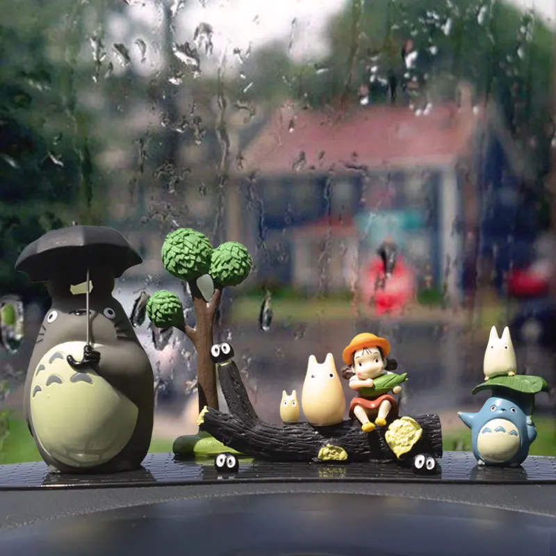 

Anime Totoro Shout Figure Set DeskResin Car Ornaments Miyazaki Hayao Model Fairy Garden Moss Miniatures Accessories Toys Decor