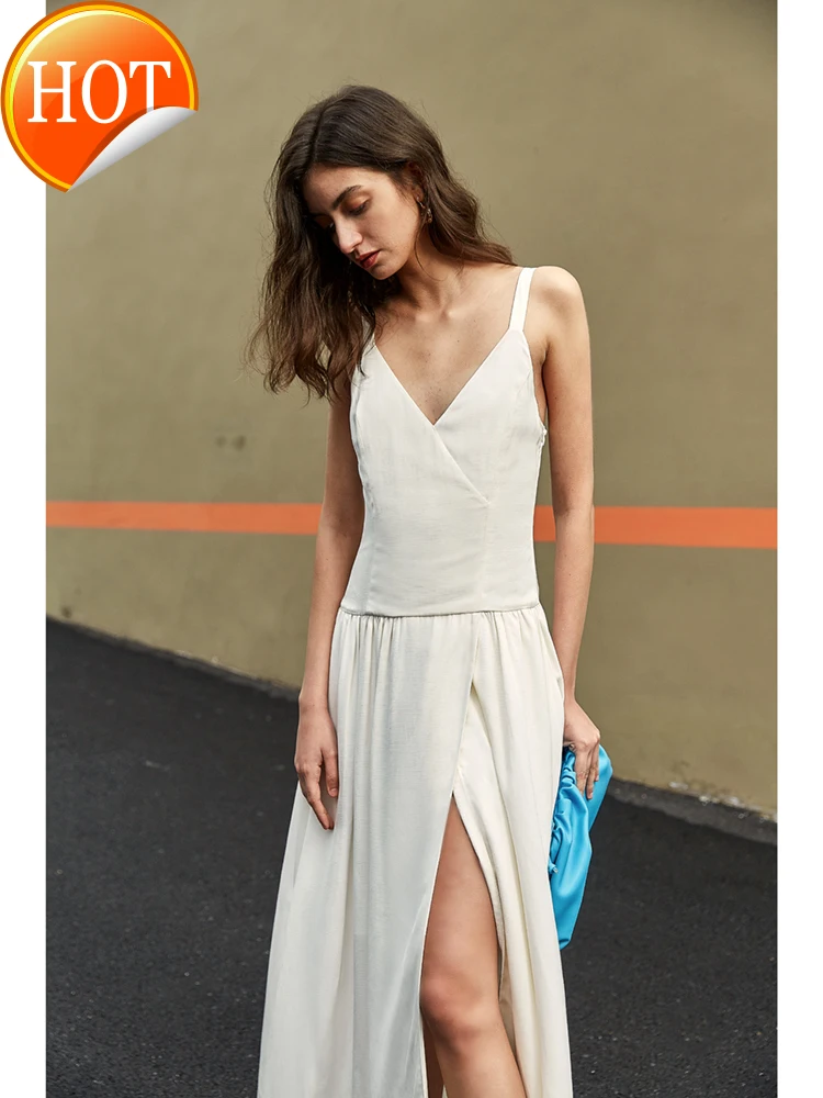 

Platycodon grandiflorum French first love V-neck dress women new sling vacation split party skirt women summer