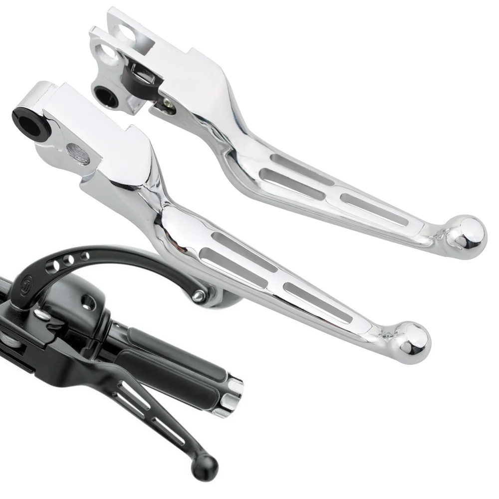

Набор металлических хромированных тормозных рычагов для мотоцикла, тормозной рычаг сцепления с прорезью для Harley Dyna Softail Glides 96-17 Вт/клатч с к...