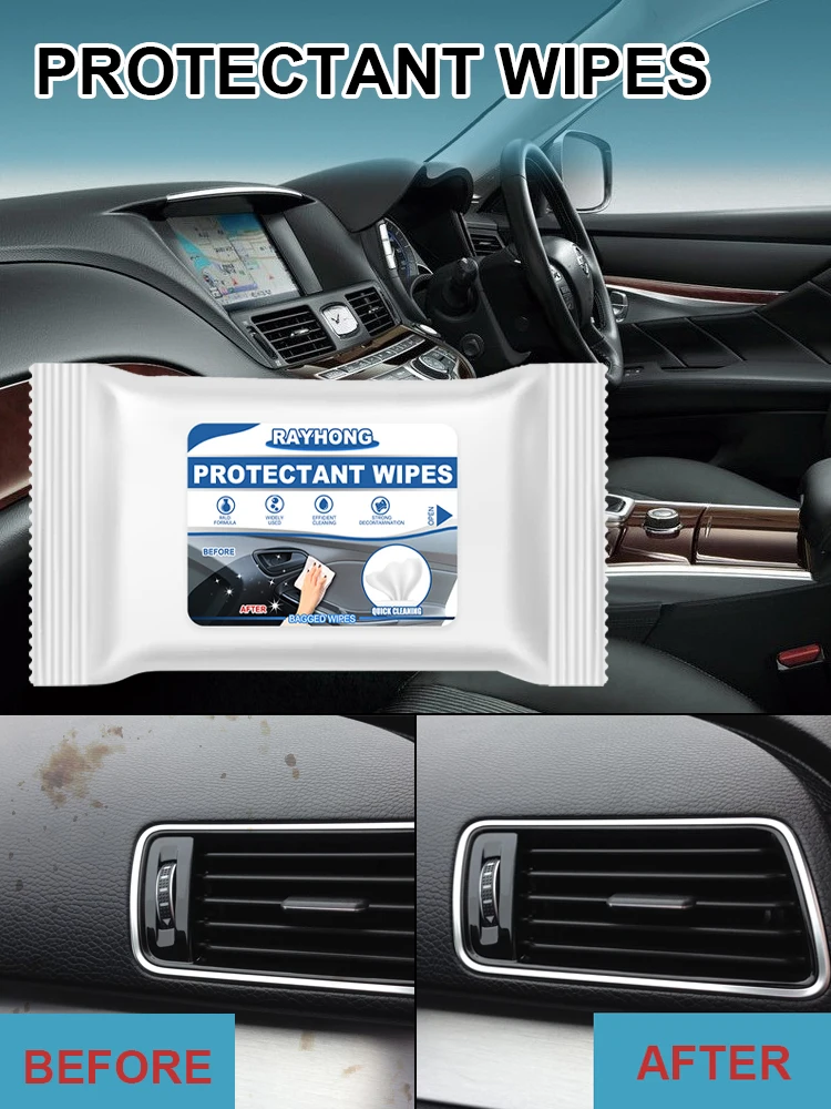 

Car Interior Cleaning Wipes Leather Plastic Clener Glass Window Anti-fog Rainproof Wipes Car Styling Cleaning Tool 5 count/pack