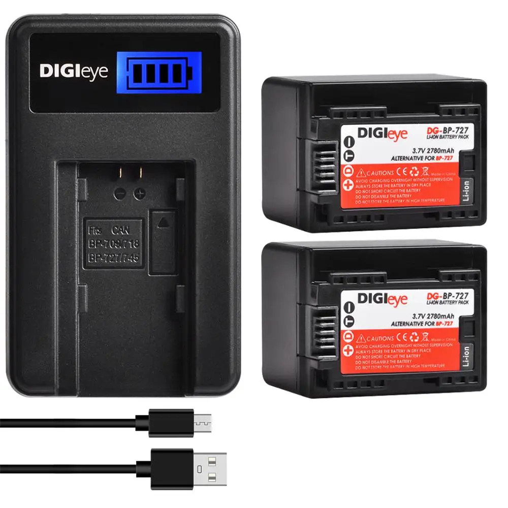 BP-727 BP727 Батарея + ЖК-дисплей USB Зарядное устройство для Canon фотокамера Vixia HF R70 R72 R700