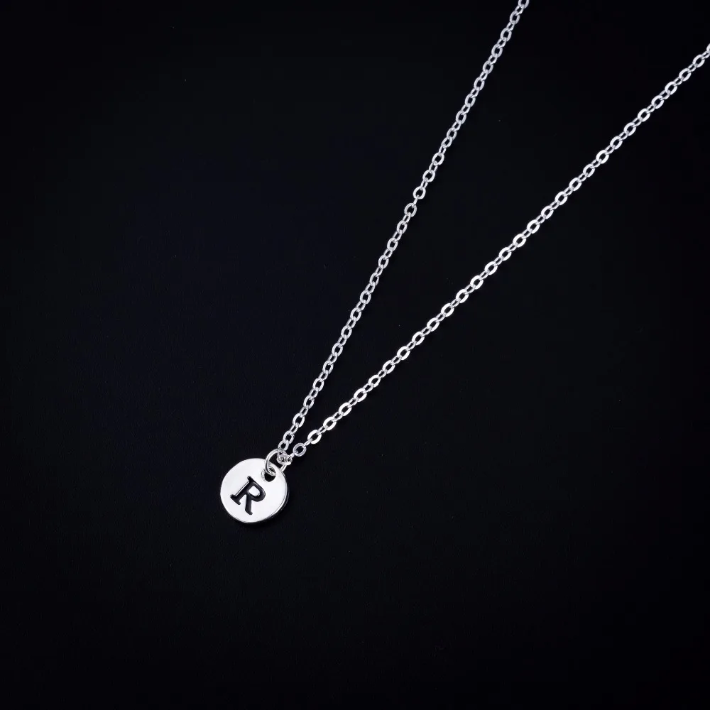 Алфавит диск буквы начальное имя цепочка ожерелье Пара кулон ювелирные изделия