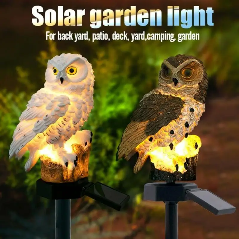 

Outdoor Solar Lamps Solar Powered Garden LED Lights Owl Animal Pixie Lawn Ornament Lamp Unique Path Yard Decoration Lights