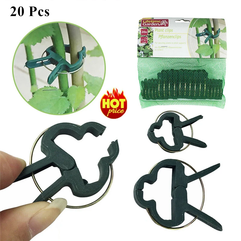 

20Pcs Garden Plant Fixed Clip Vines Grape Reusable Support Fastener Vegetables Flowers Clamp Greenhouse Bracket Connector Clip