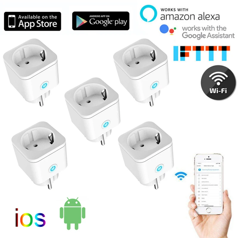 

WiFi Smart Plug 16A EU Socket Tuya Smart Life APP Work With Alexa Google Home Assistant Voice Control Power Monitor Timing