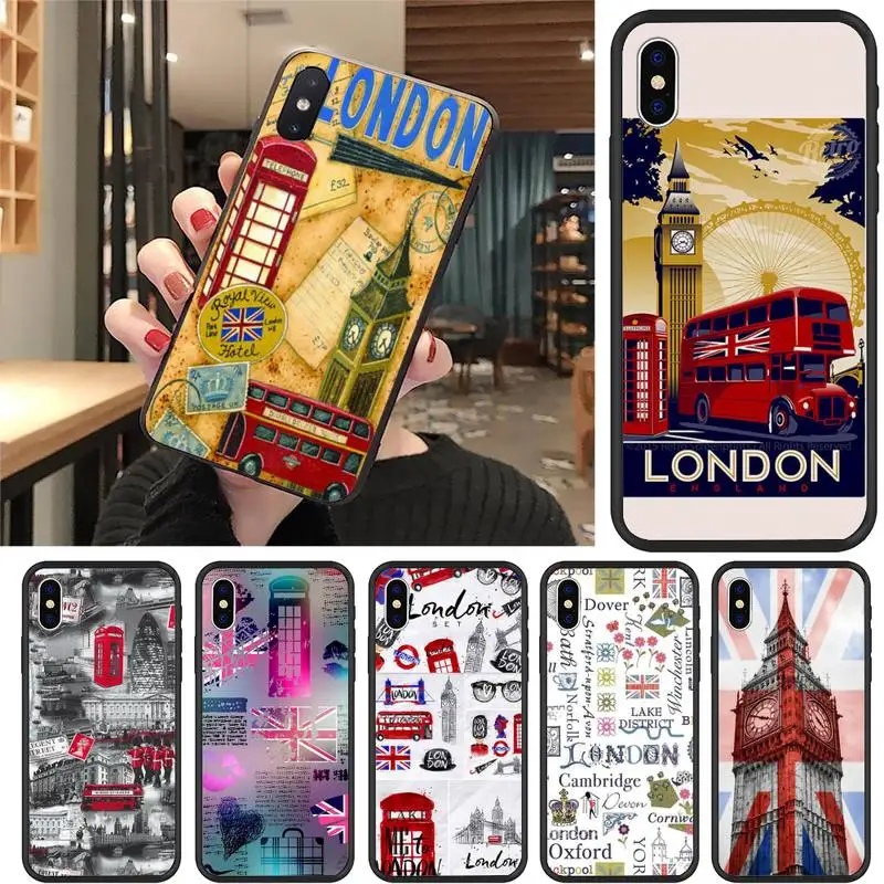 Чехол с изображением лондонского винтажного штампа для телефона IPhone 12 Pro Max 6 6s 7 8