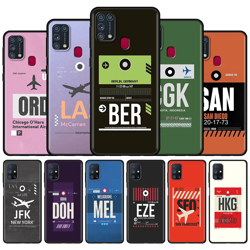 

Phone Bag For Samsung Galaxy A50 A70 A10 A30 A20e A20s A10S A40 A90 5G A10e M51 M31 Soft Silicone Case Label Travel Ticket