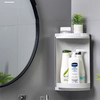 bathroom rotating storage rack 360 degree rotating plastic multi function organizer dust proof waterproof corner rack for toilet