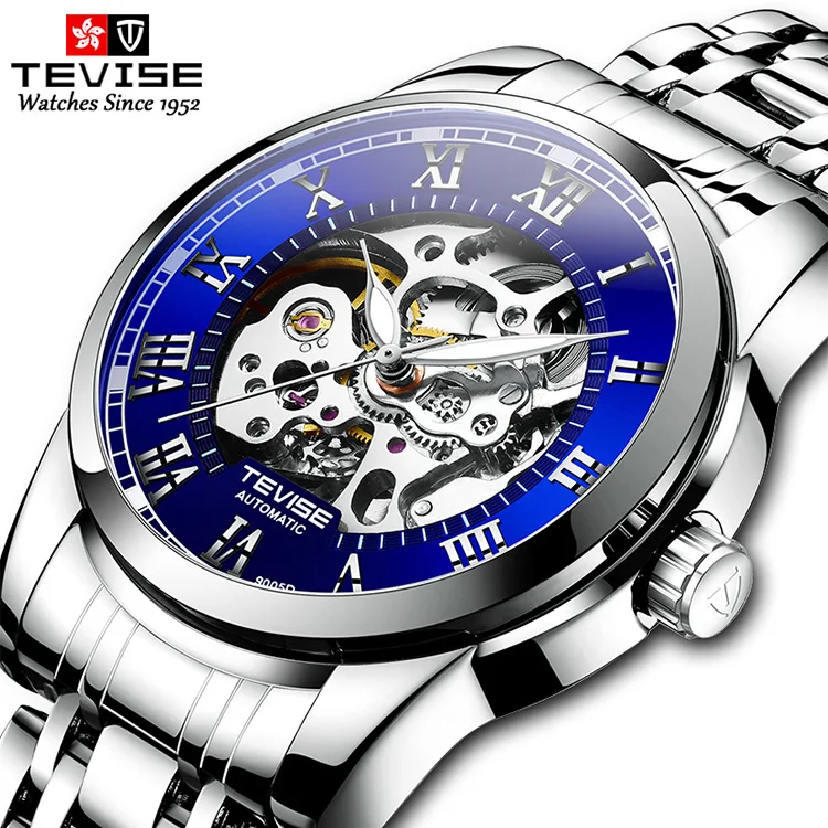 

Tevise Brand Design Diver Men's Business Watch High-End Hollow Steel Fashion Men's Watch Mechanical Table Relogio Masculino