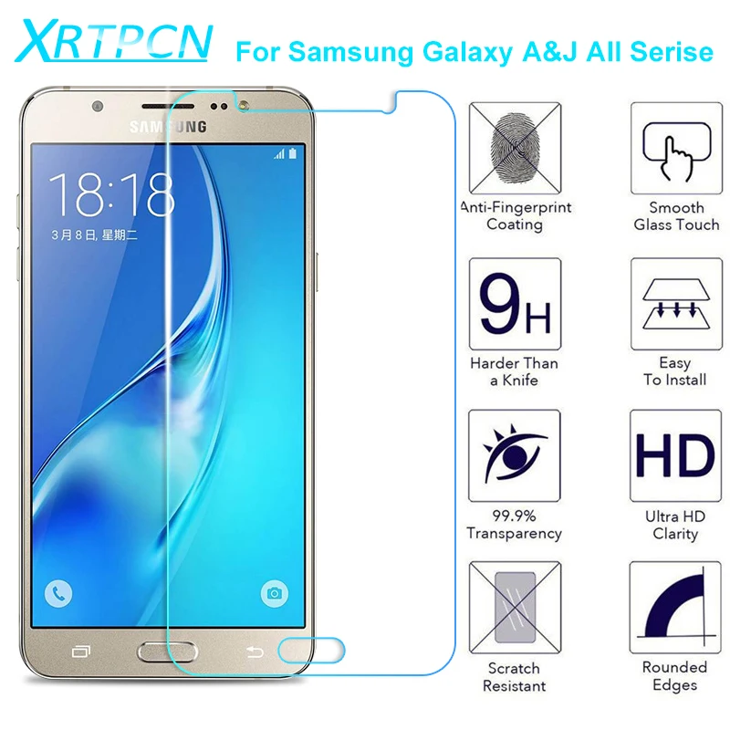 С уровнем твердости 9H закаленное Стекло на для Samsung Galaxy A3 A5 A7 J3 J5 J7 J8 J4 A6 A8 плюс Экран протектор Защитная пленка