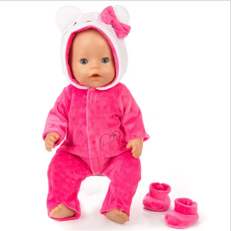 

Doll Clothes Accessories Fit 18 inch 43cm Born New Baby Unicorn Christmas dress pink dress For Baby Birthday Festival Gift