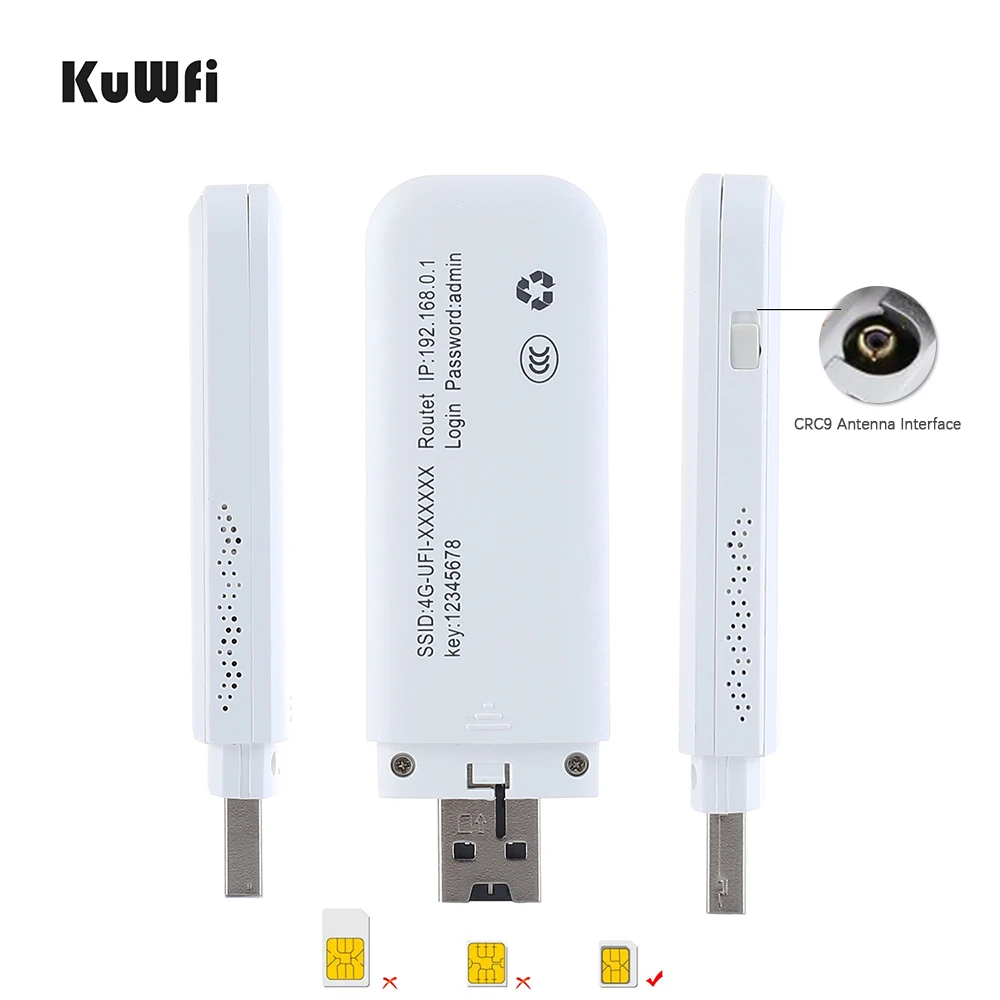 KuWFi 4G LTE USB модем Cat 4 150 Мбит/с сеть 3G/4G ключ универсальный разблокированный SIM Wifi