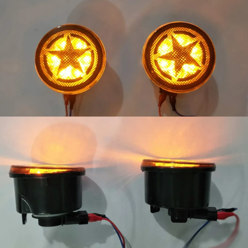 

Five Star Amber LED Turn Signal Lights for 2007 2008 2009 2010 2011 2012-2018 Jeep Wrangler JK & Wrangler Unlimited Smoke Lens