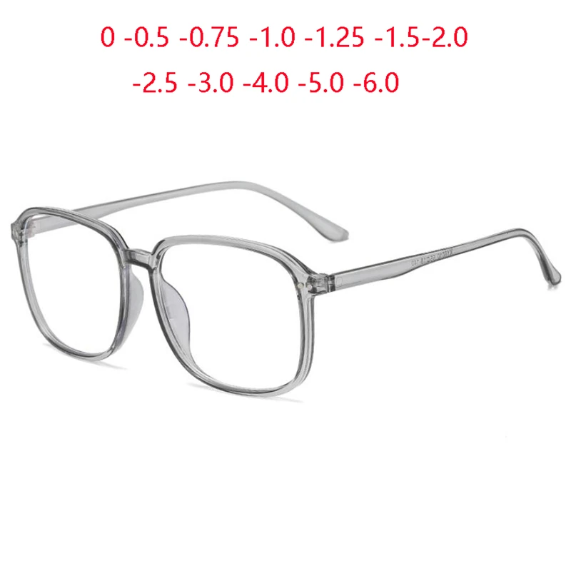 Прозрачная серая оправа негабаритных близорукость очки готовой Для женщин для