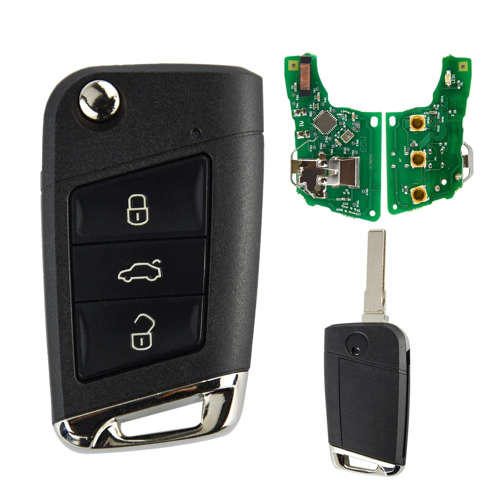Модифицированный дистанционный Автомобильный ключ Okeytech 3 кнопки 433 МГц для VOLKSWAGEN
