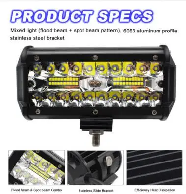 

7inch 400W LED Work Light Bar Flood Spot Beam Offroad 4WD SUV Driving Fog Lamp