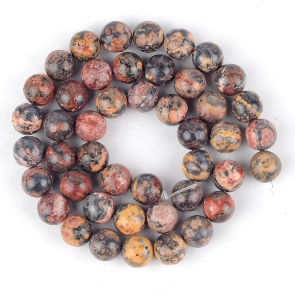 

4/6/8/10/12mm Natural Leopard Skin Jaspes Stone Beads Round Loose Spacer Beads For Jewelry Making DIY Bracelet Handmade