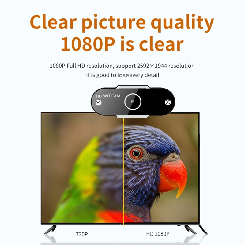 

Webcam Hd with Microphone Live Teaching Driver-Free Usb Autofocus Network Camera for Live Teaching(with Lid)