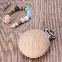 20pcs beech wooden pacifier clip nursing accessories chewable teething diy dummy clip chains baby teether soother clasp metal