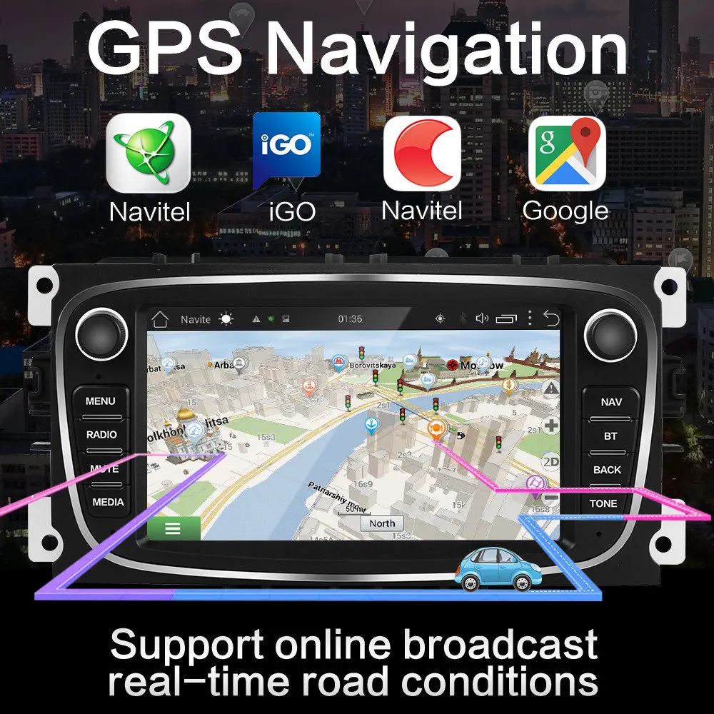 2 Гб ОЗУ Android 8 1 Автомобильный мультимедийный плеер Din автомобильное радио DVD GPS