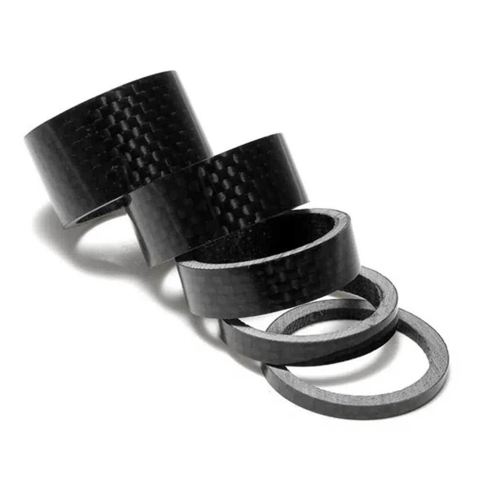 

5Pcs MTB Mountain Bike 3 5 10 15 20mm Carbon Fibre Front Fork Bowl Series Headset Washer Road Bicycle Headparts Backup Ring