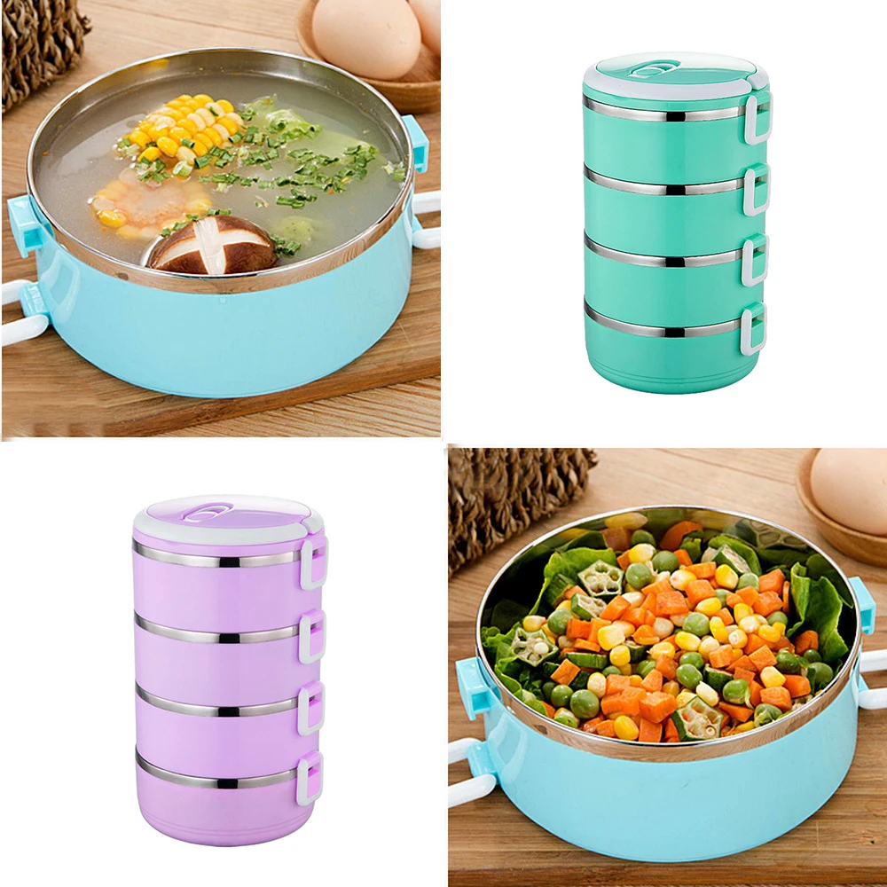 Коробка Bento из нержавеющей стали для детей Студенческая герметичная Изолированная Ланч-бокс с подогревом термос пищевые контейнеры Органайзер переносная коробка для еды